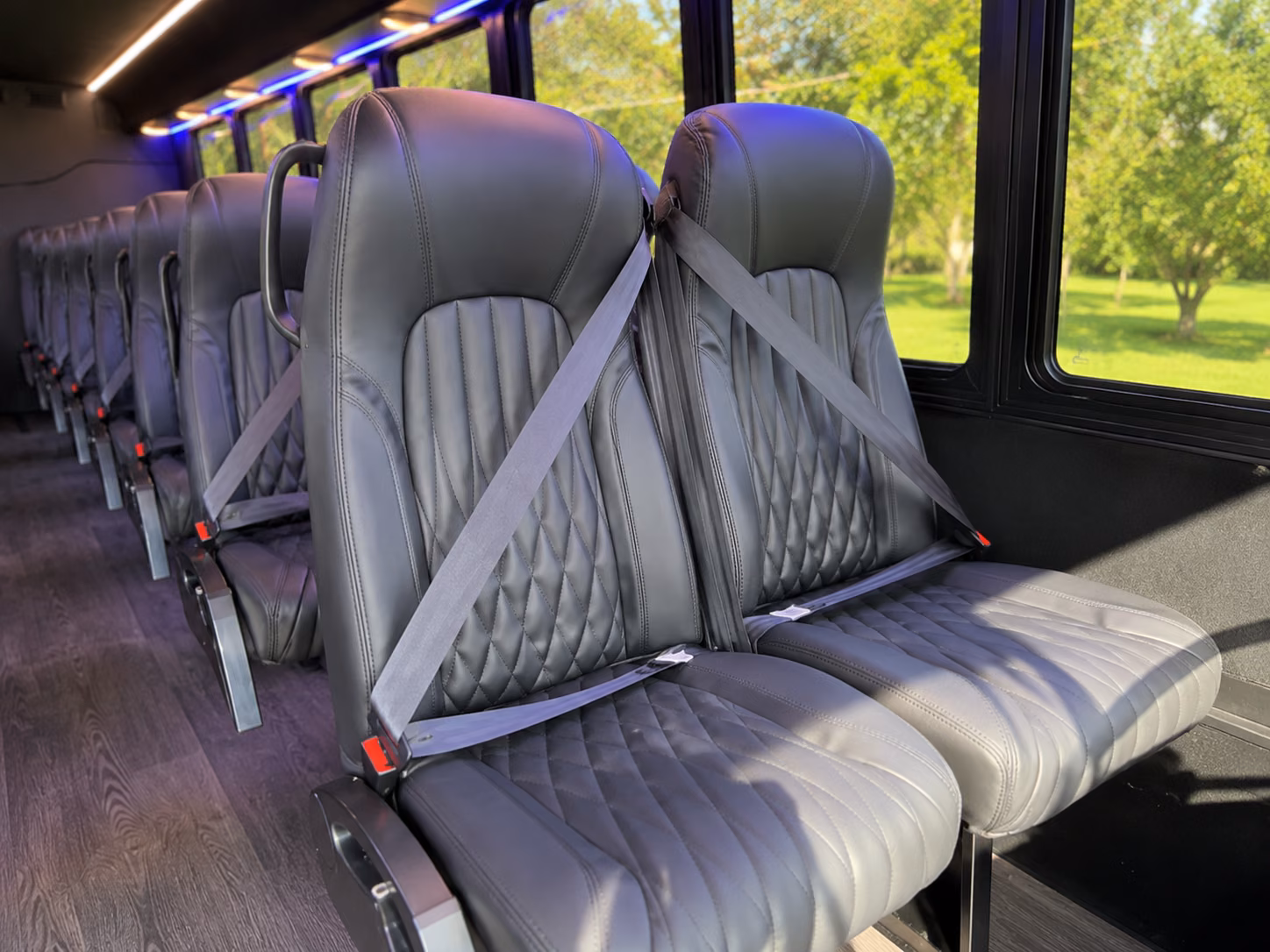 bridal party bus rentals for getting ready and ceremony day transfers