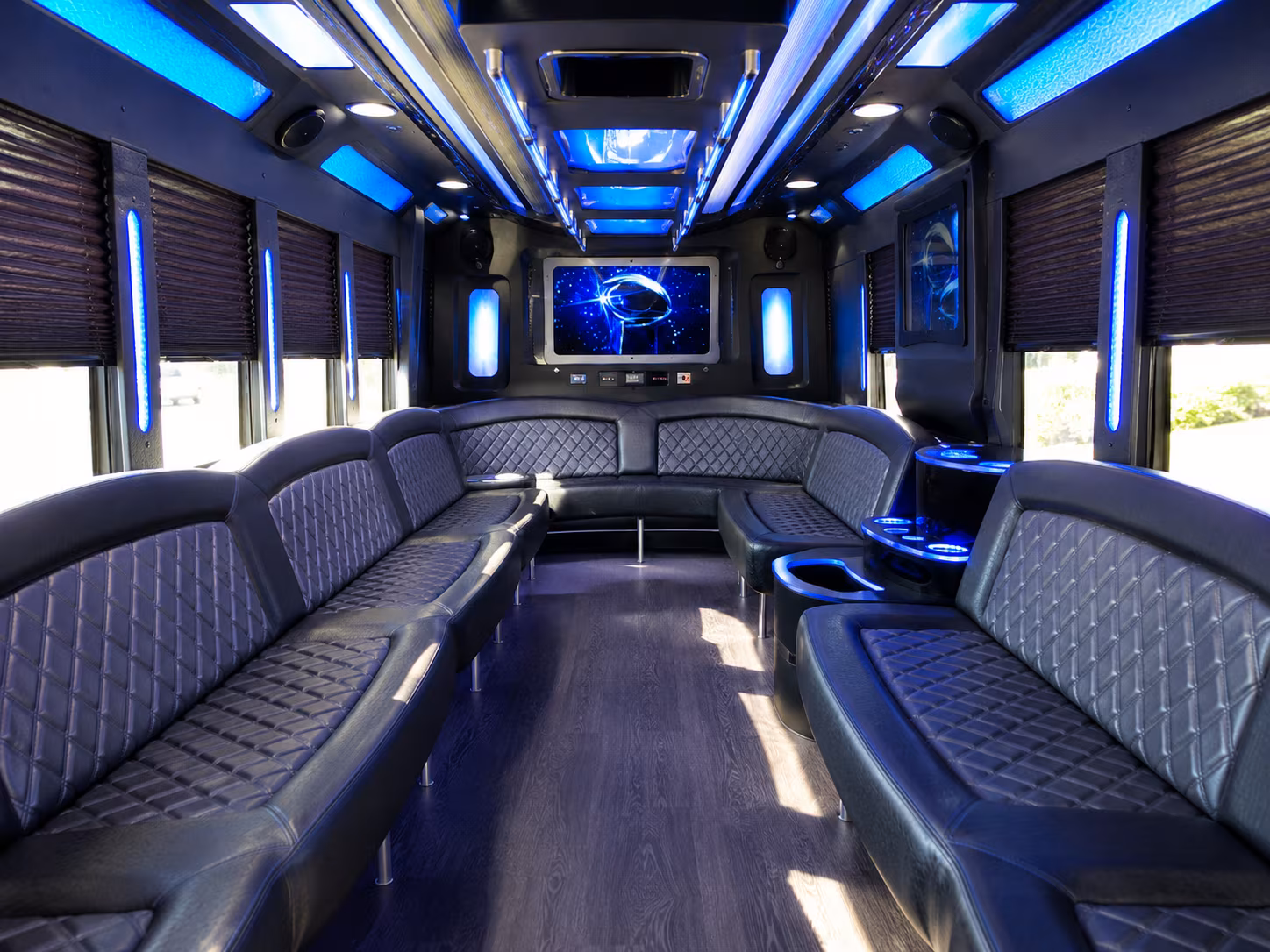scottsdale 28 passenger party bus inside